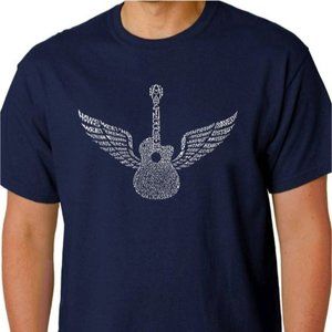LA Pop Art NWT Amazing Grace lyrics‎ graphic guitar with wings tee men's size XL